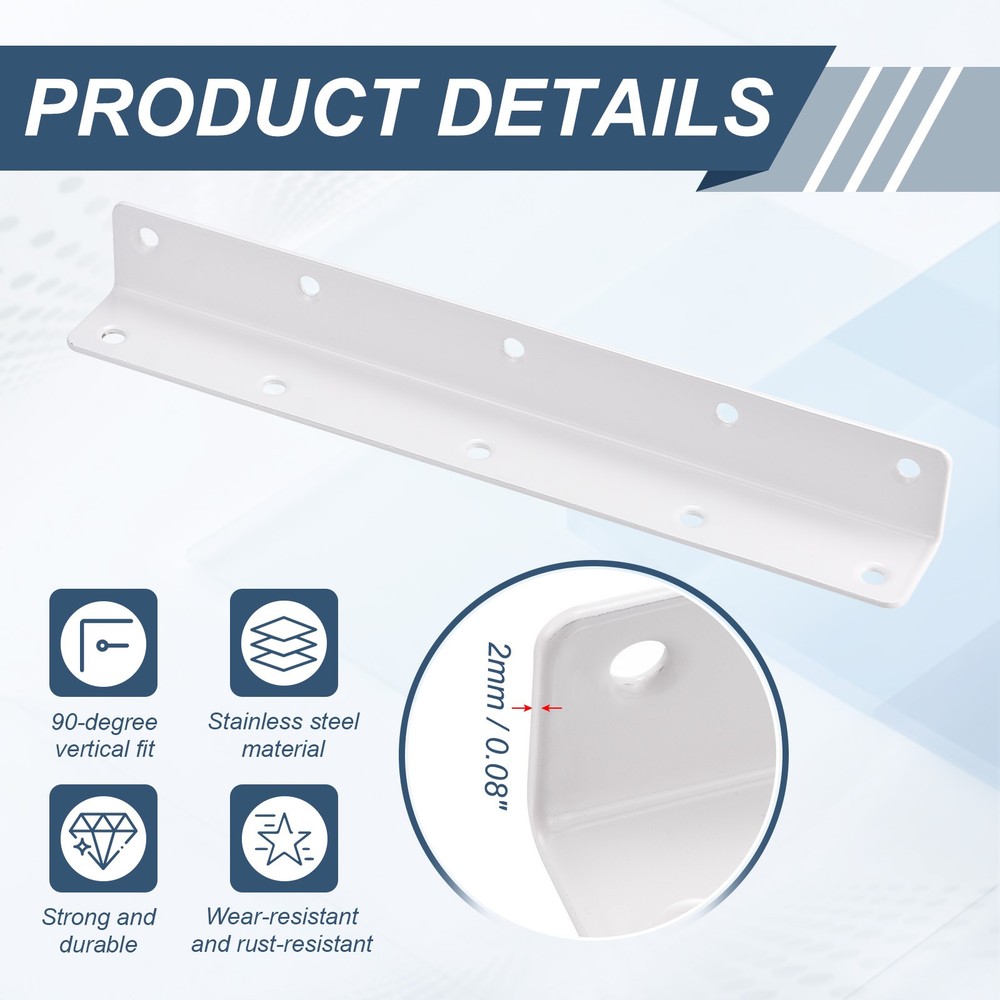 20PCS Corner Bracket 20x2.5x2.5 cm White