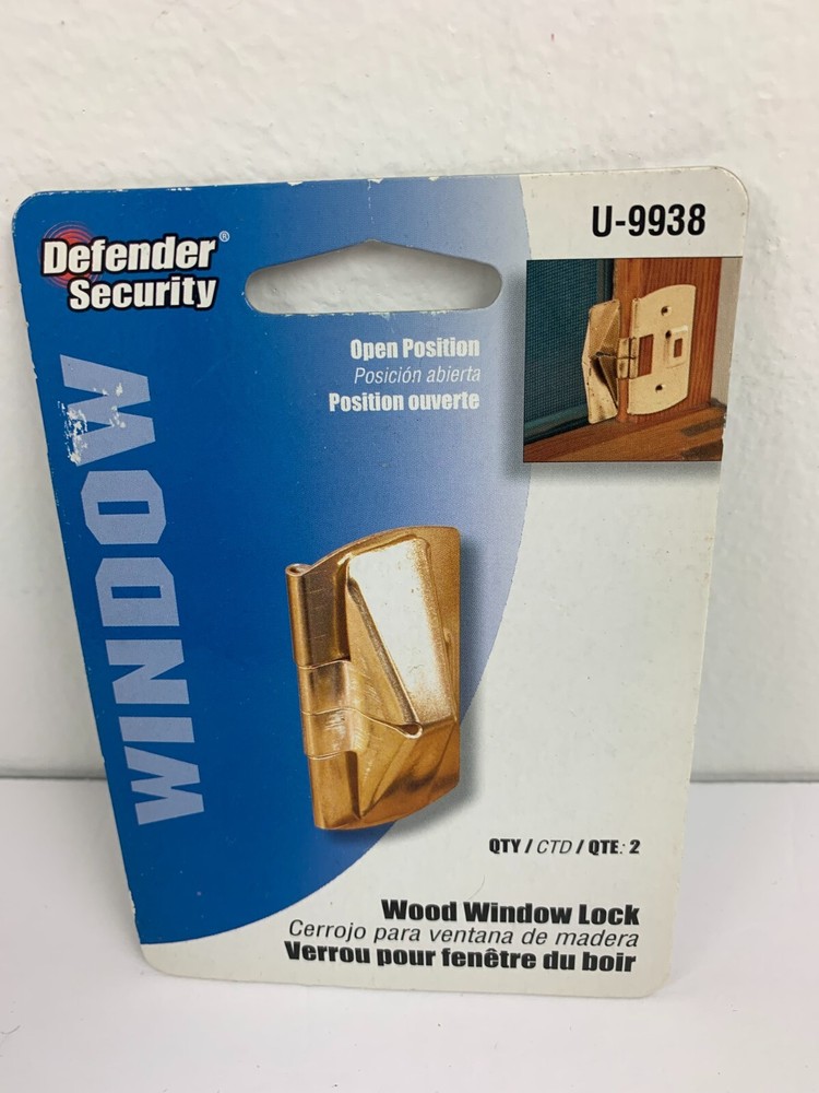 Defender Security Wood Window Lock U9938 Pack 2 NEW