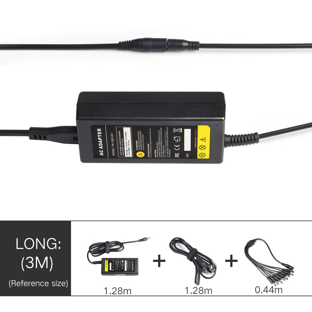 Security Camera Power Adapter Cable US Plug For 12V CCTV W/ 8 Way Splitter Cable