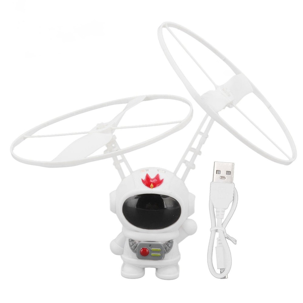 White Astronaut Induction Flying Toy Safe Stable Plastic Intelligent