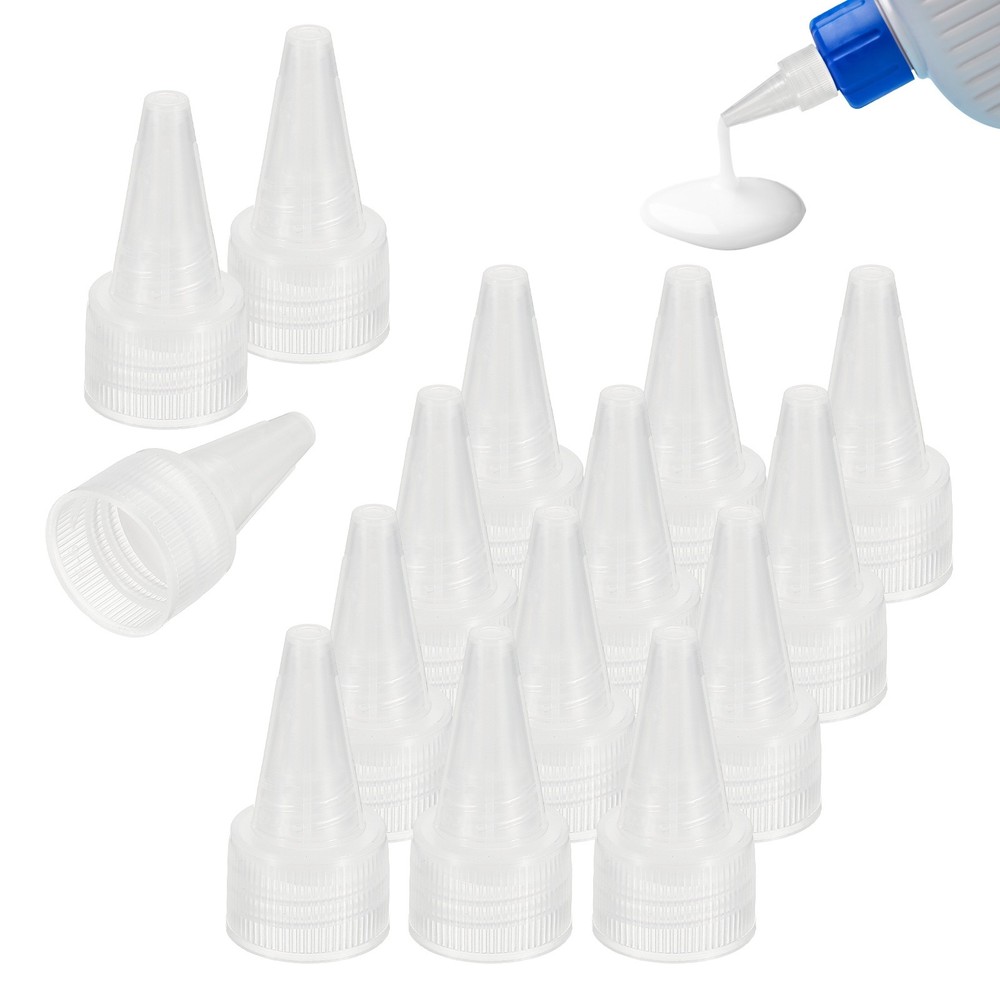 24 Pcs Snip Tip Applicator, 0.71" Plastic Extra Tips for Glue Caps, Transparent