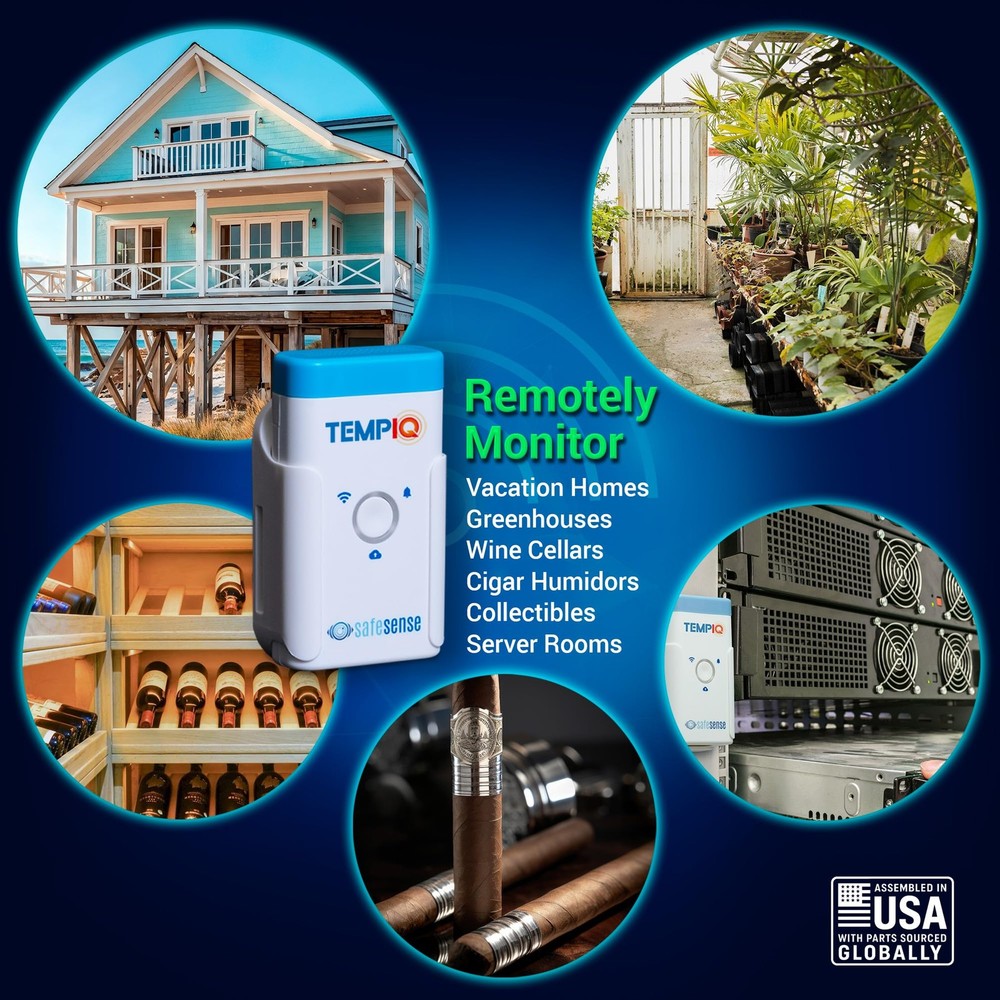 TEMPIQ Remote WiFi Temperature & Humidity Sensor - App Integration, Alerts,...