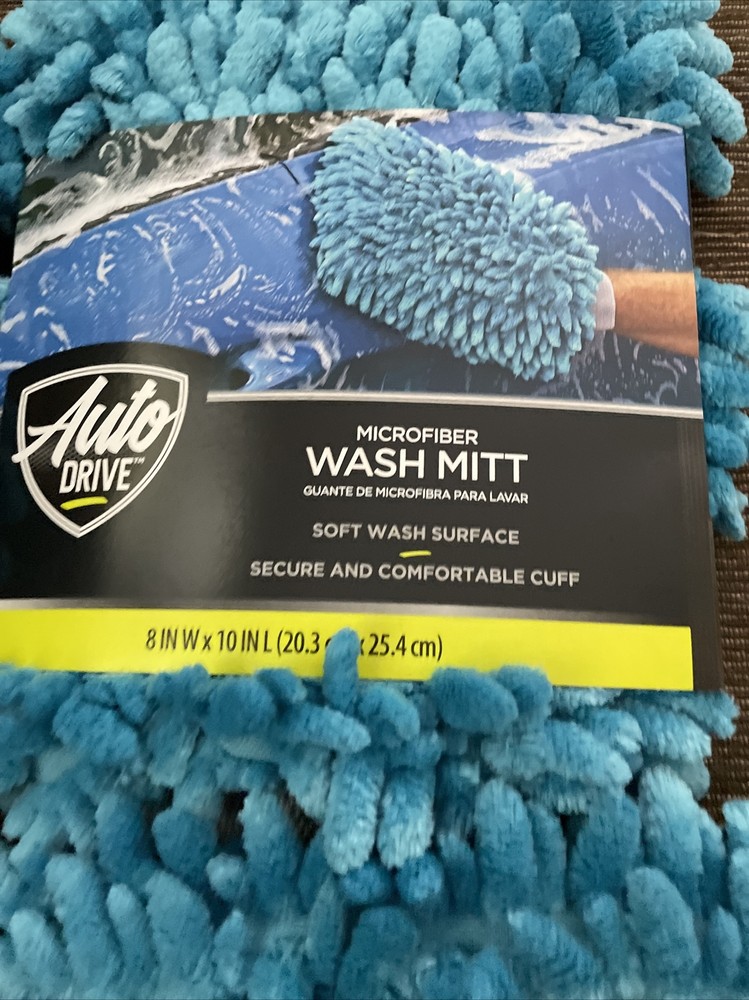 4 X Auto Drive Microfiber Wash Mitt Soft Wash Surface Comfortable Cuff