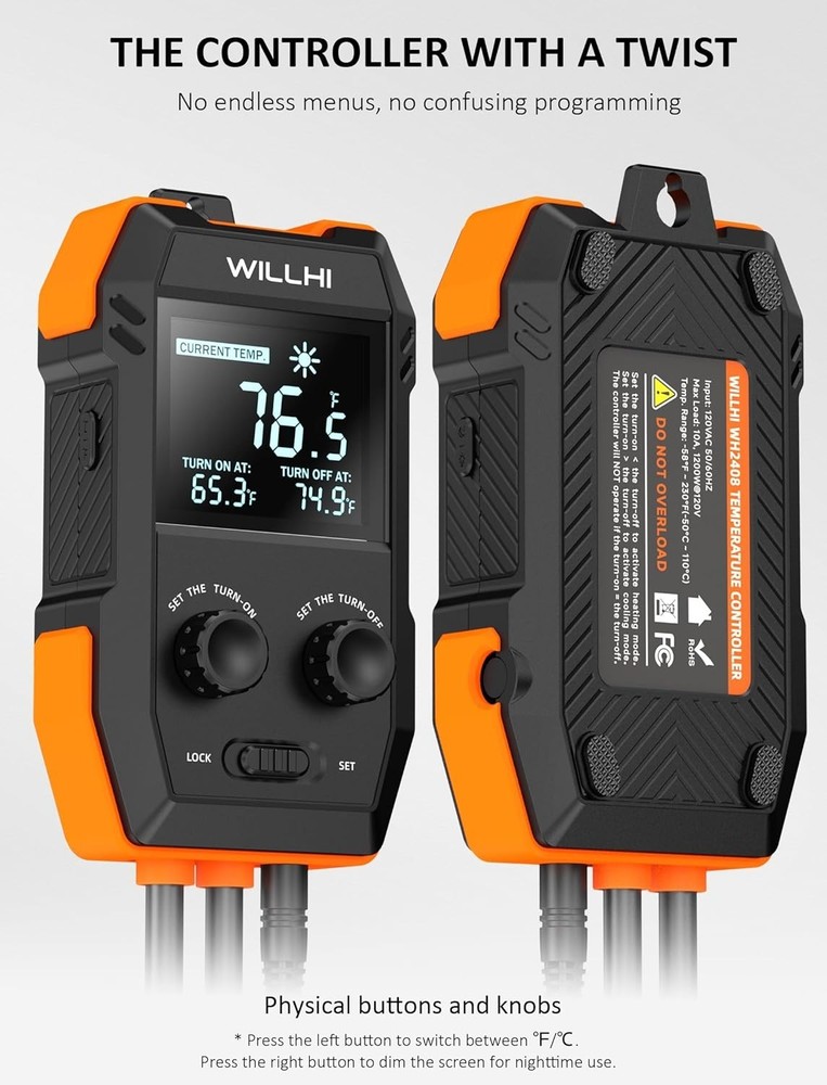 Versatile WH2408 Temperature Controller – LCD Display, Heating & Cooling Modes