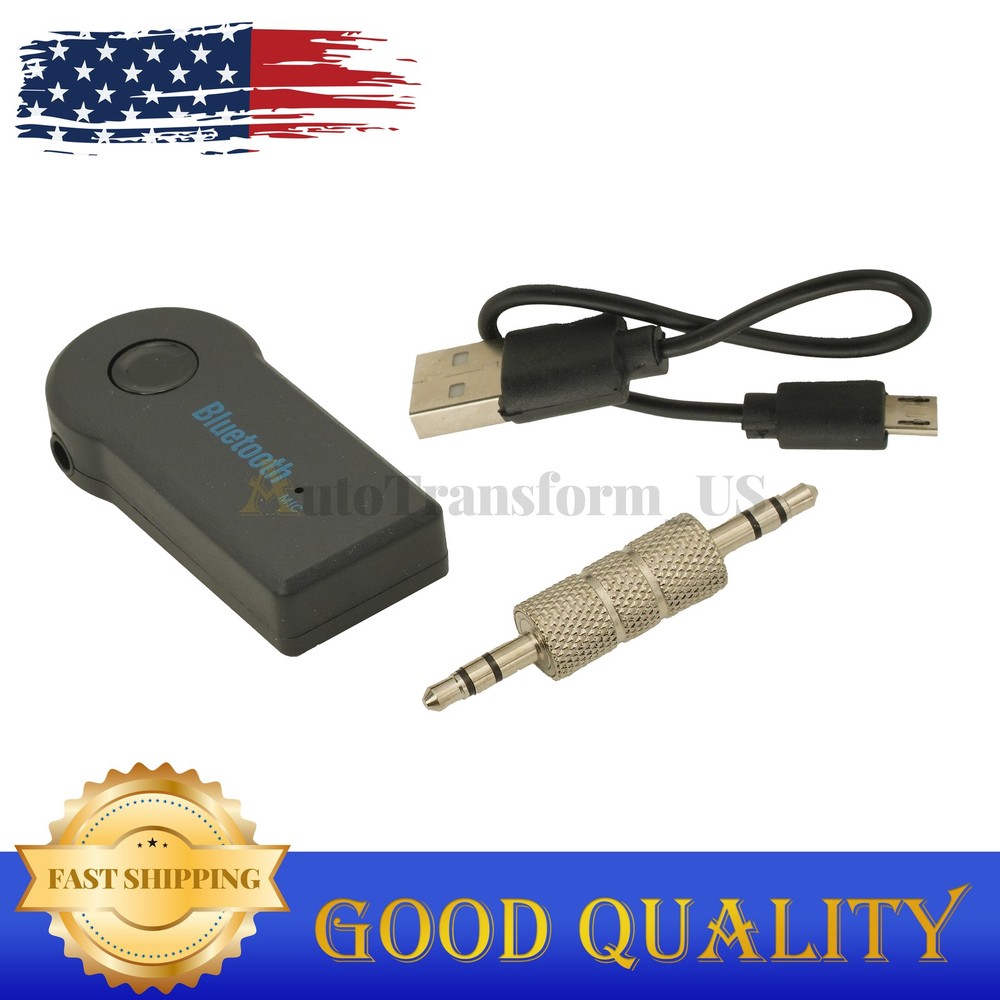 Wireless Bluetooth Receiver Music Adapter 3.5mm AUX Audio Stereo For Home Car