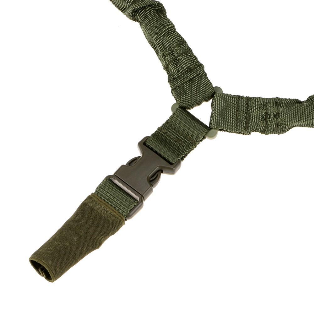 Tactical One Single Point Sling Adjustable Bungee Rifle Gun Sling Strap System