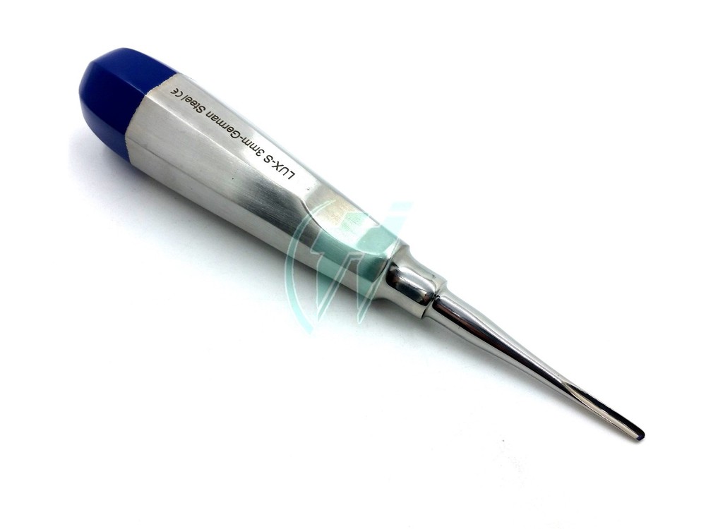 2 pk German Stainless Root Tip Dental Extracting Elevators Straight & Curved 3mm