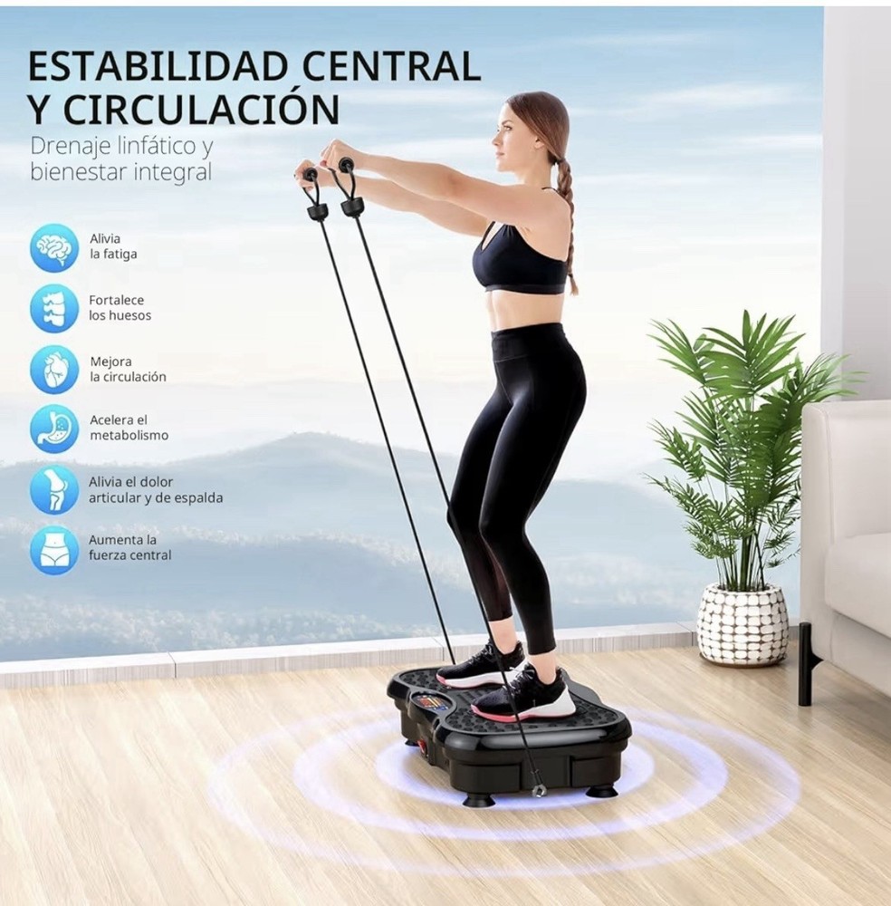 Oscillating Vibration Plate Machine Bluetooth, Remote, LCD, 330lb, Bands