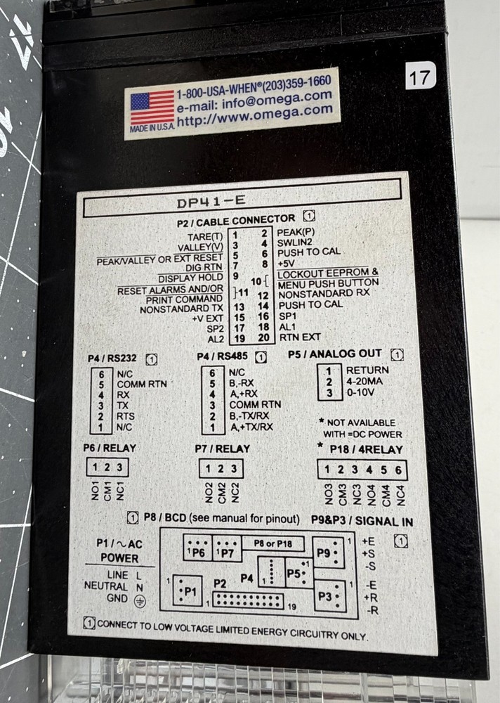 Omega Engineering DP41-E Process Indicator 1/8 DIN voltage/current (NEW)