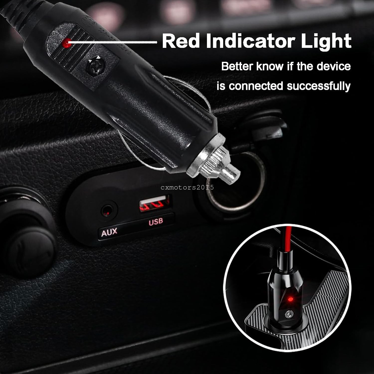 CB Radio Car Charger Cable 3-Pin Plug & 12V Cigarette Lighter for Cobra Galaxy