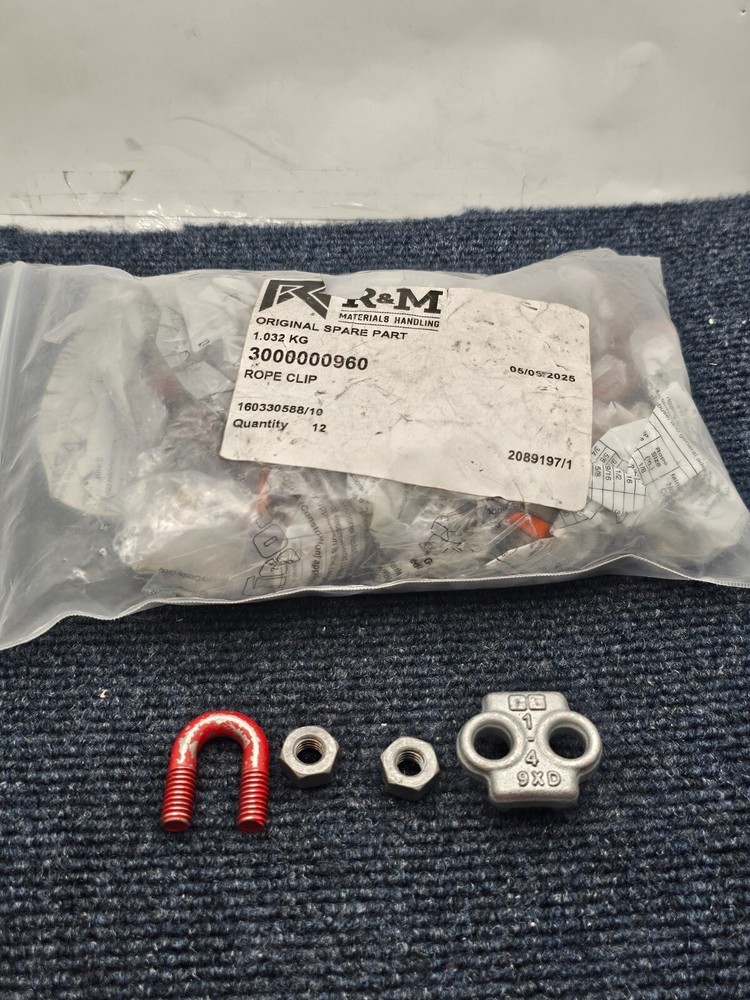 (12 PIECES) R & M 3000000960: 1/4" Rope Clips