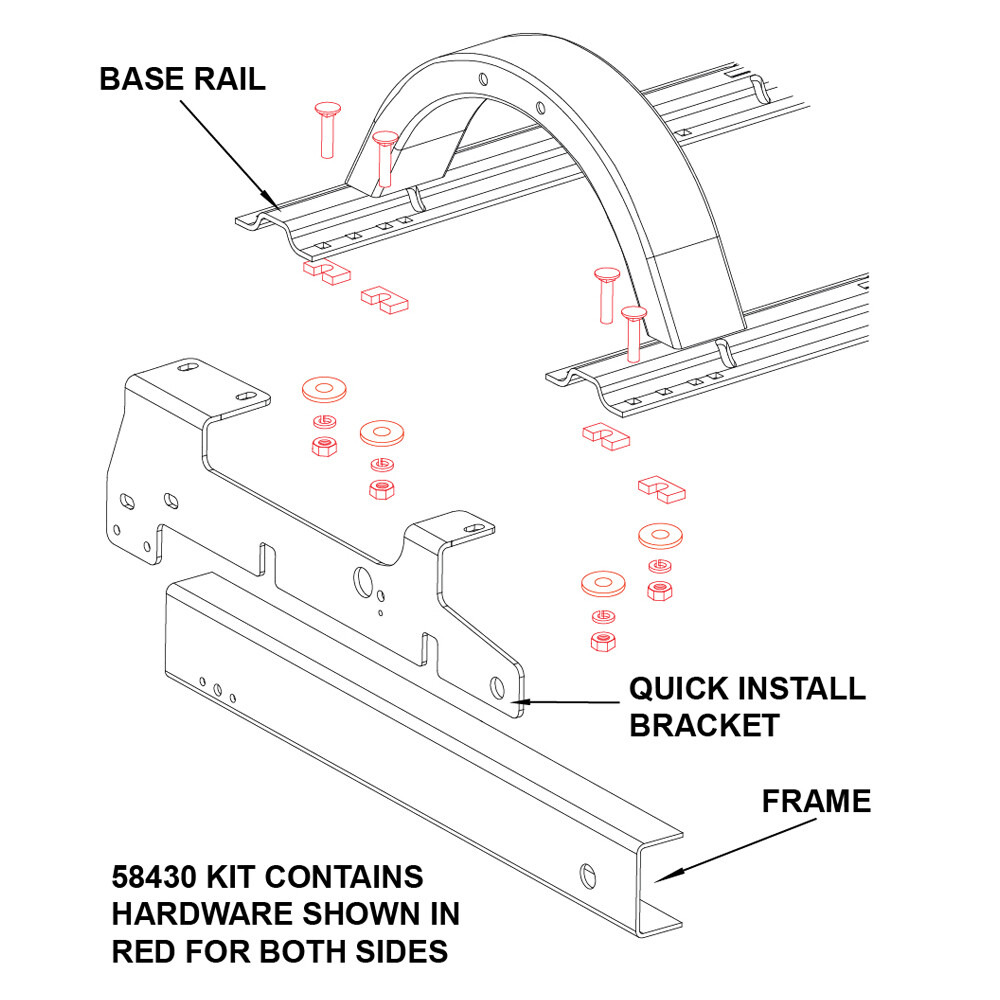 Fifth Wheel Base Rail Hardware Kit (58430)