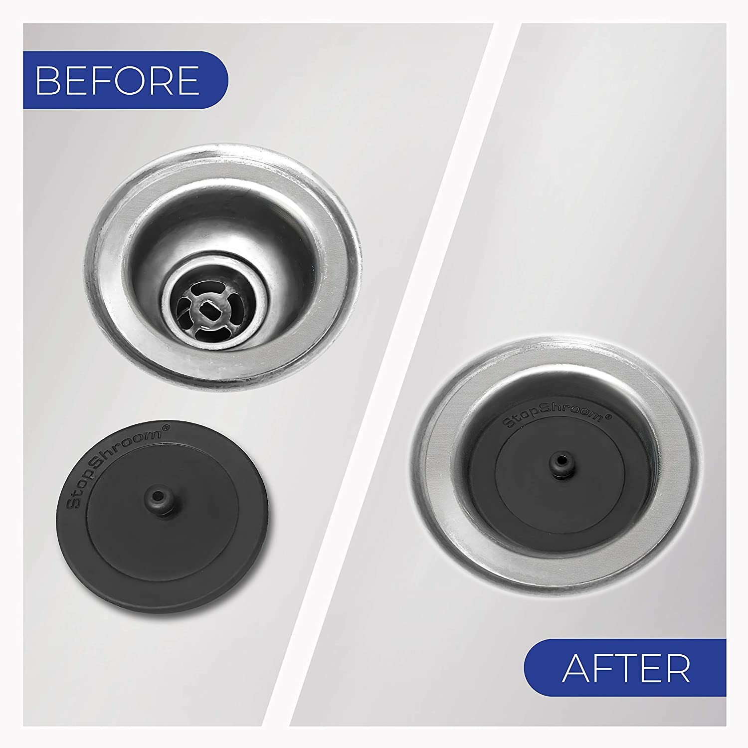 Kitchen SinkShroom Revolutionary Clog-Free Sink Strainer Basket with Stopper