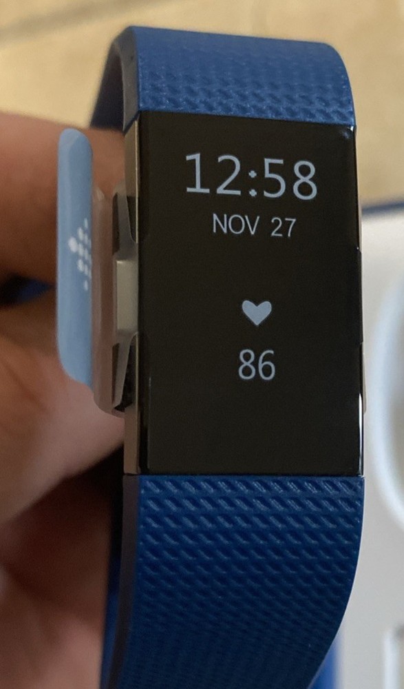 Fitbit Charge 2 Wristband Activity Tracker, Large - Blue