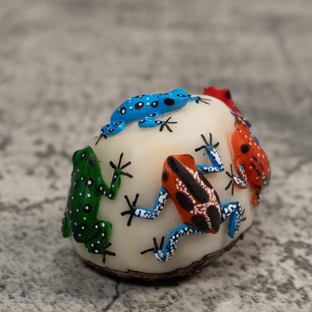 Multiple Poison Dart Frog Tagua Carving
