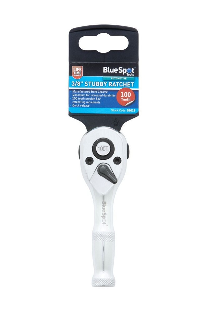 Blue Spot Tools Stubby Ratchet 3/8''D 100 Teeth Quick Release