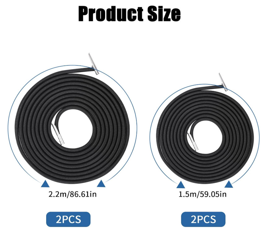 4 Pack Upgraded Black Gravity Chair Replacement Cord Zero Gravity Chair Repla...