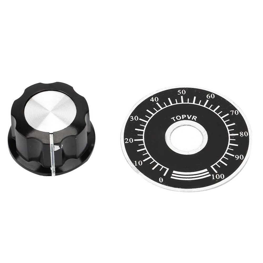 MF A03 Potentiometer Knurled Knobs Volume Control Cap Digital Dial Scale Plate