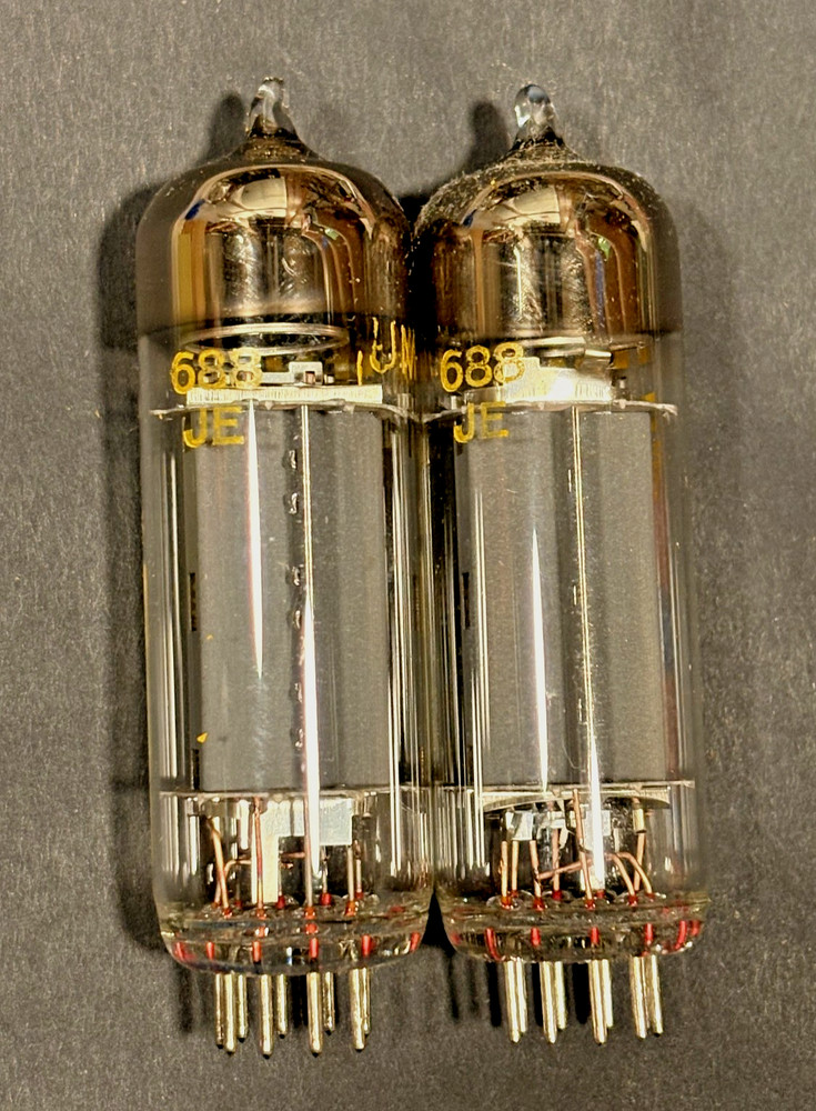 2x New TESLA EL803S/6CK6 tubes, matching batch number