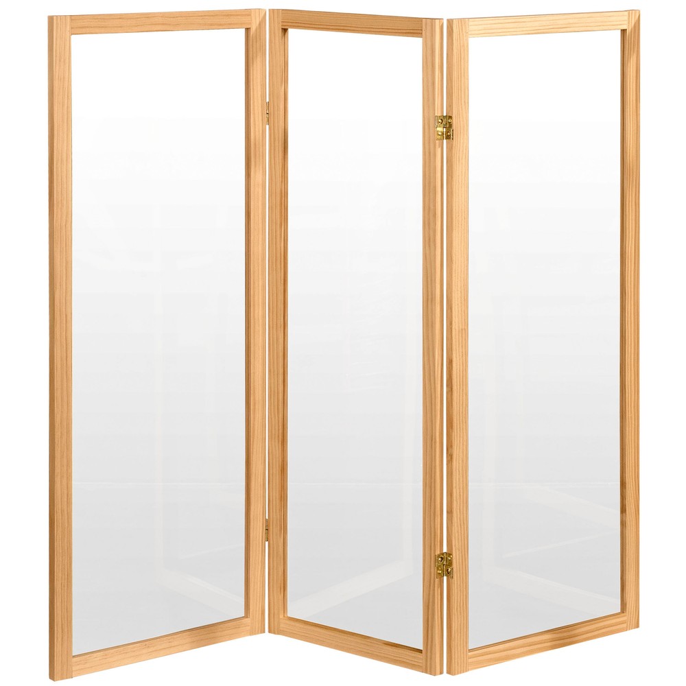 4 ft. Short Clear Plastic Partition Natural 3 Panel
