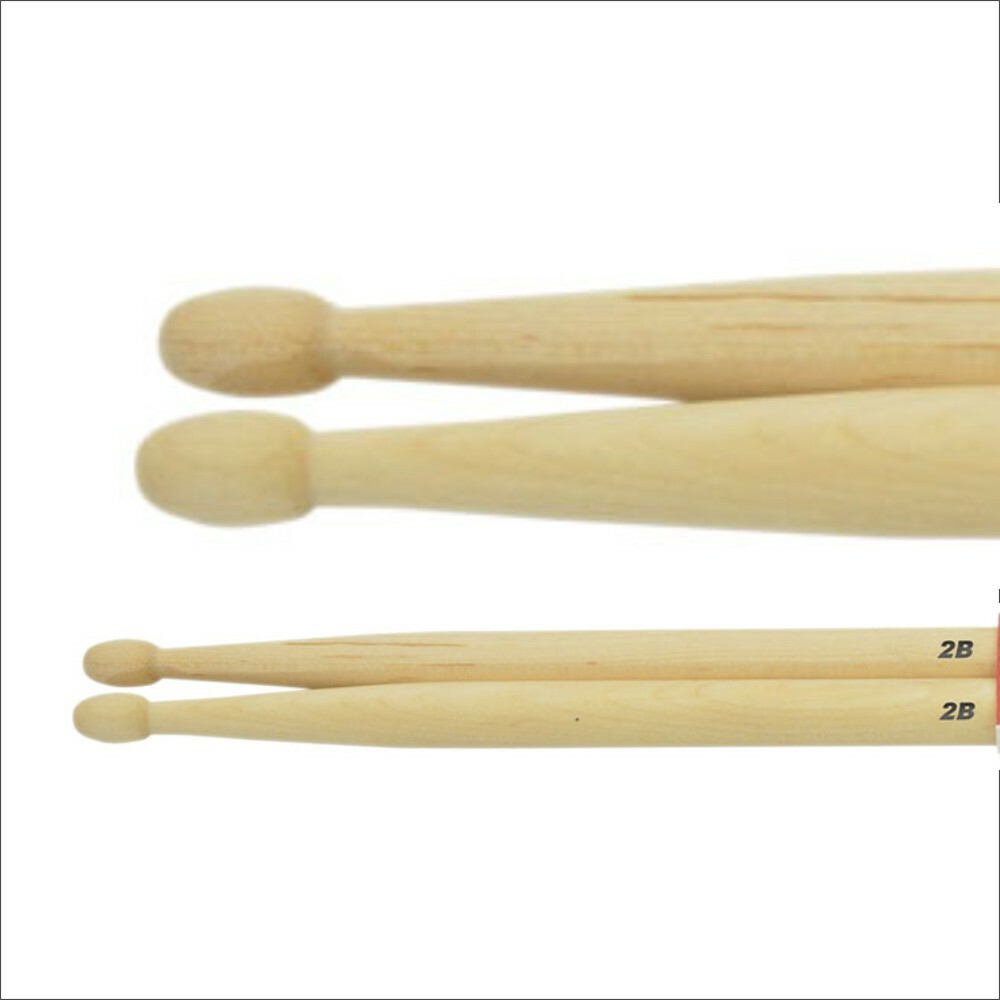 1 Pair Drum Sticks Size 2B Maple Wood Tip