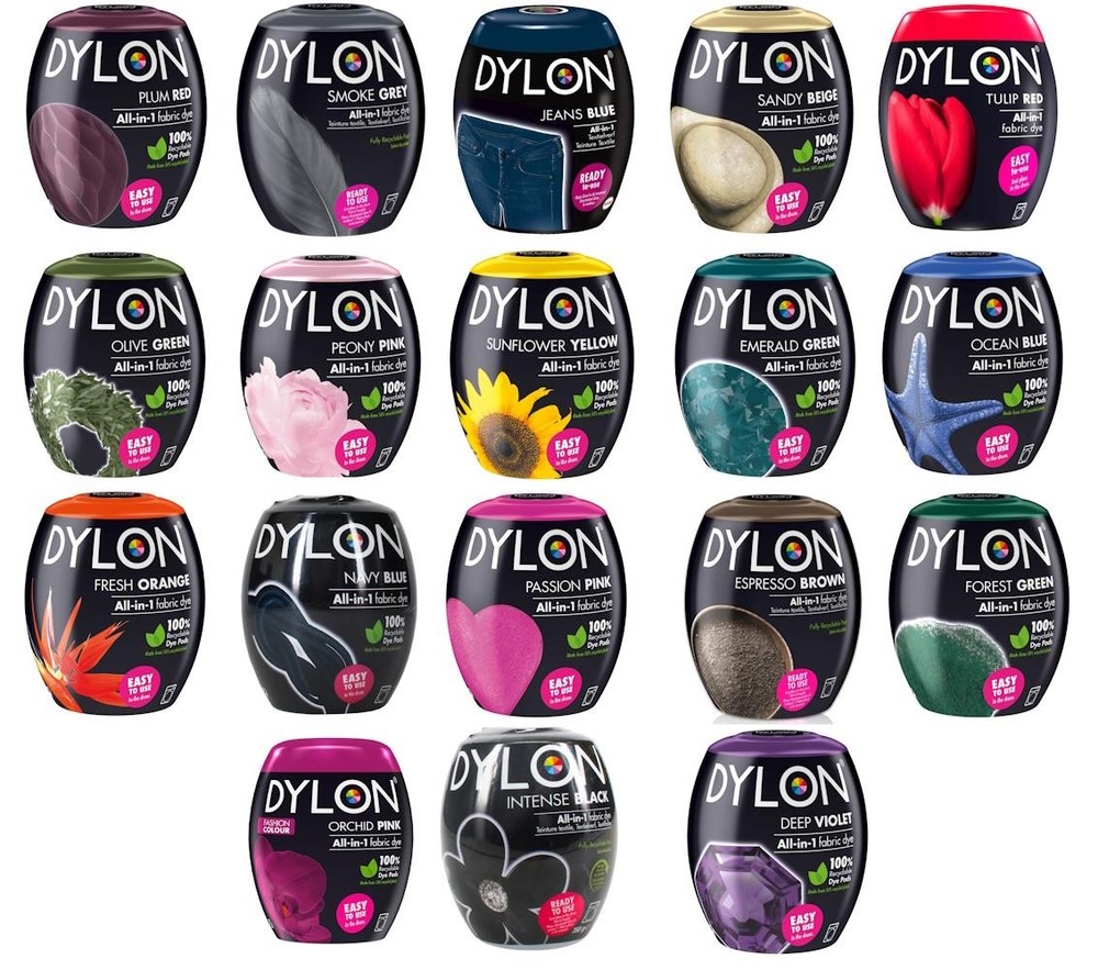 2 Pack Dylon All-in-one Fabric Dye Pods (various)