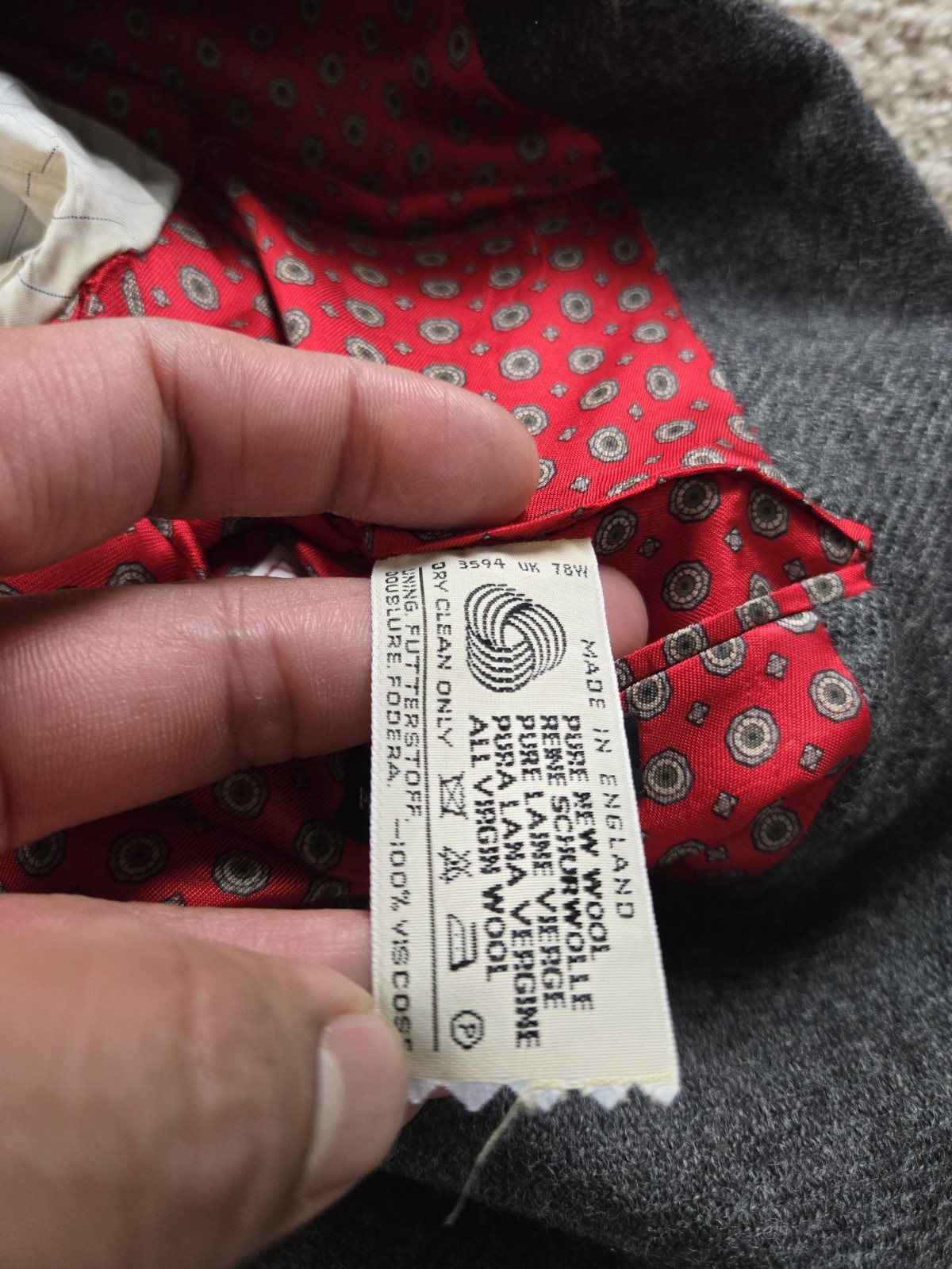 Vintage Carroll & Co Chester Barrie Blazer Jacket Mens 40 S Gray Tweed England