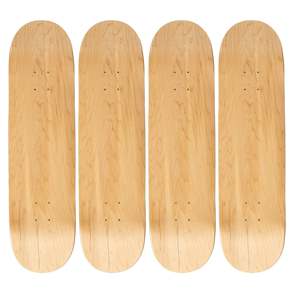 4 Blank Skateboard Decks 7.75" Natural + Griptape