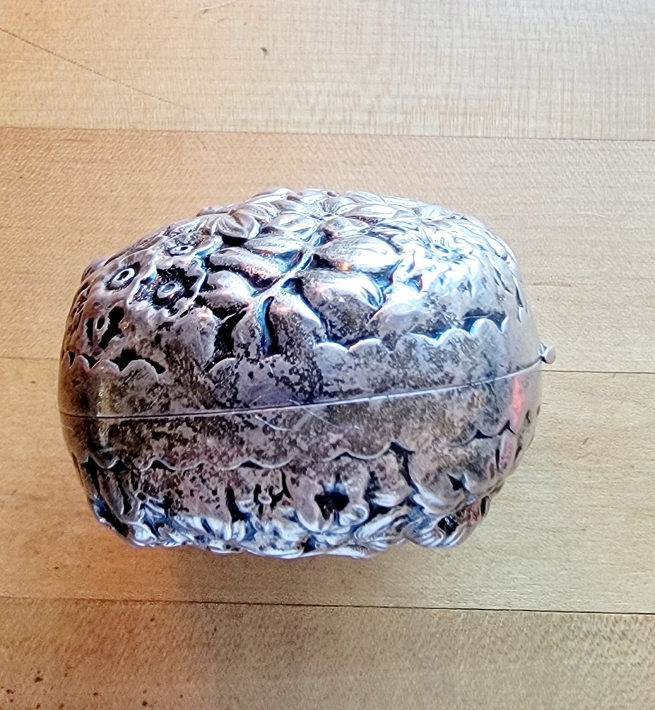 Antique Gorham Sterling Silver Repousse Soap Box Circa 1903