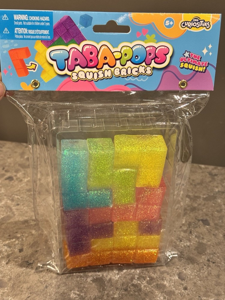 New Glitter Squish Bricks Taba-Pops Fidget Toy Colorful