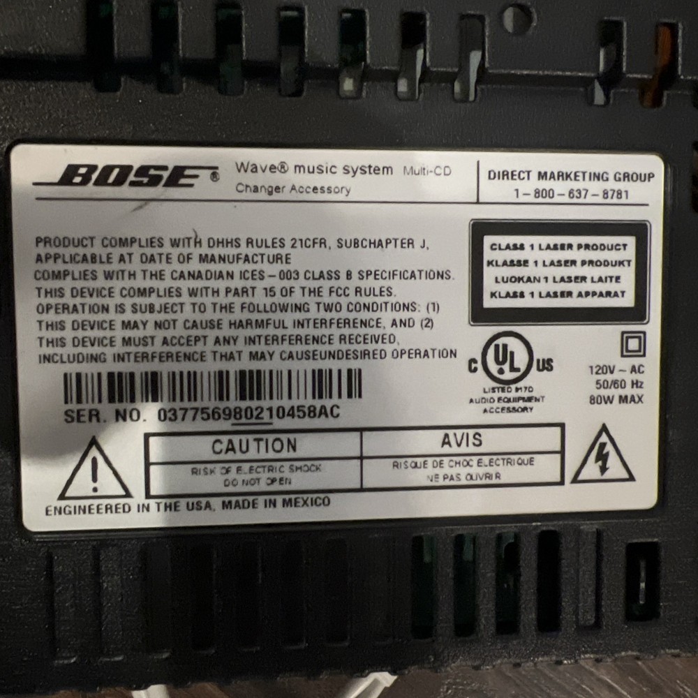 Bose 3 Disc Multi-CD Changer for Wave Music System AWRCC1 CD Player Untested