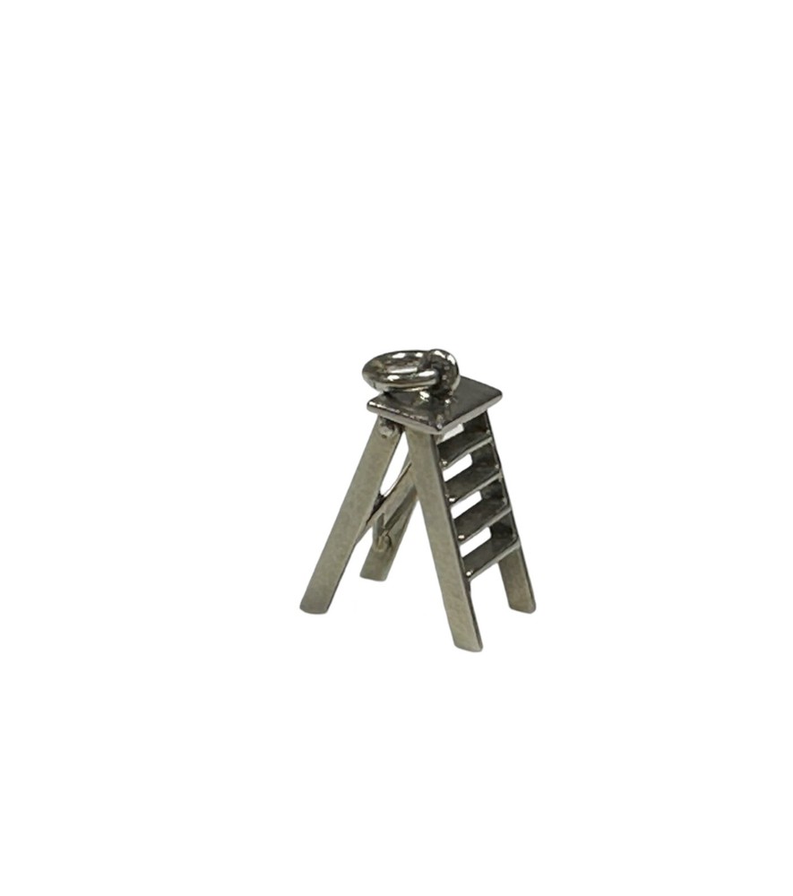 White Metal Moveable Adjustable Ladder Charm