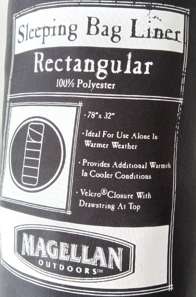 Magellan Outdoors Rectangular Gray Sleeping Bag Liner 78" X 32"  Camping/Hostels