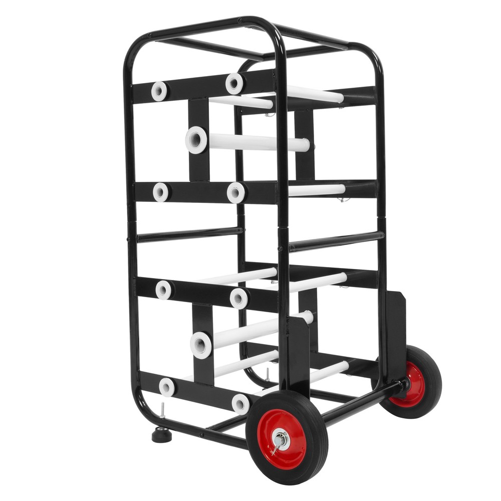 Wire Spool Rack Cable Holder Dispenser with 10 Rods Multiple Axle Spool Cart