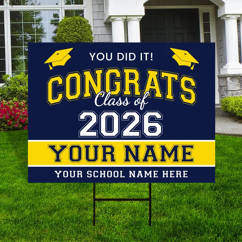 Personalized Graduation Senior Yard Sign Custom Class