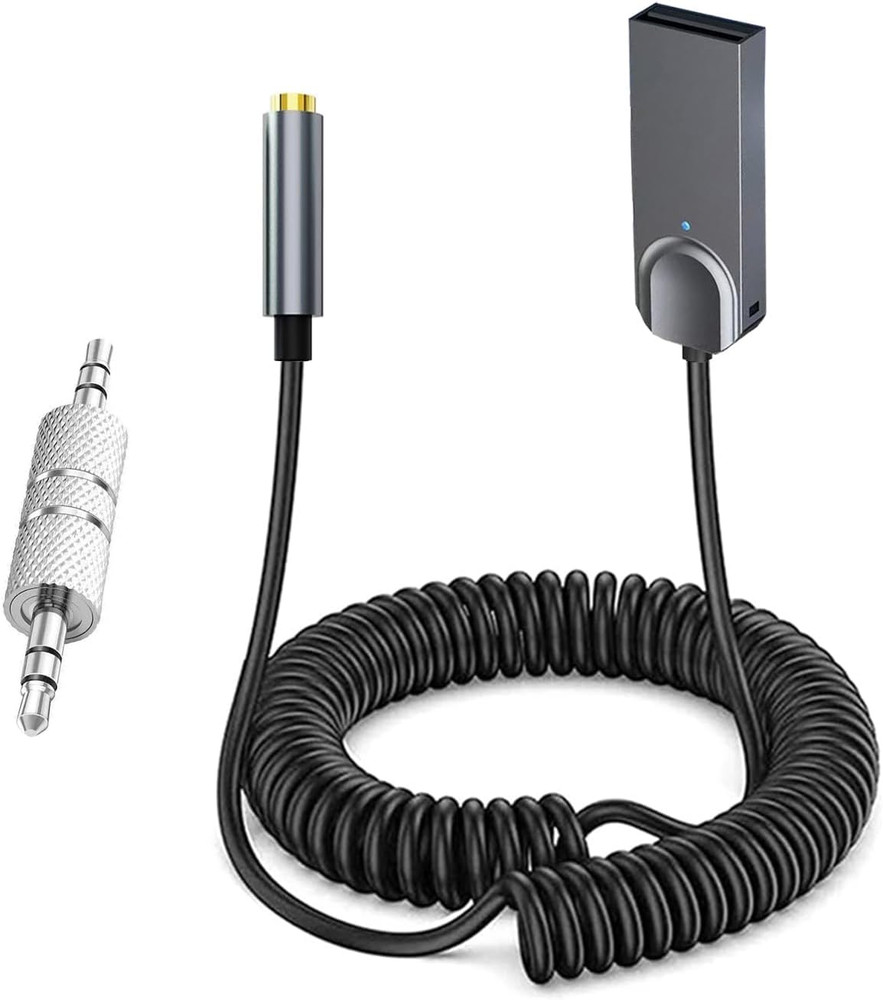 Bluetooth 5.3 to Aux Adapter for Car,USB 3.5mm Female BT m02, Brown