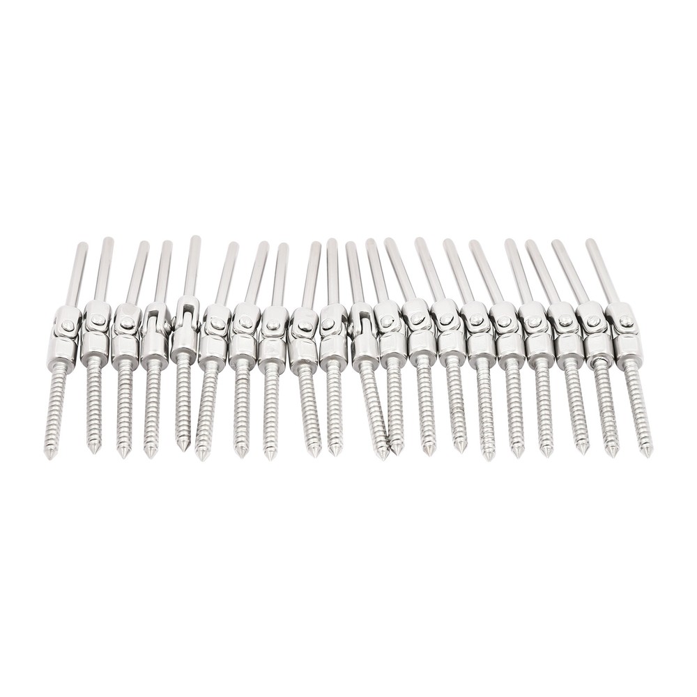 20pieces Cable Railing Kits Threaded Stud Tension End Angle Adjustable 180Degree