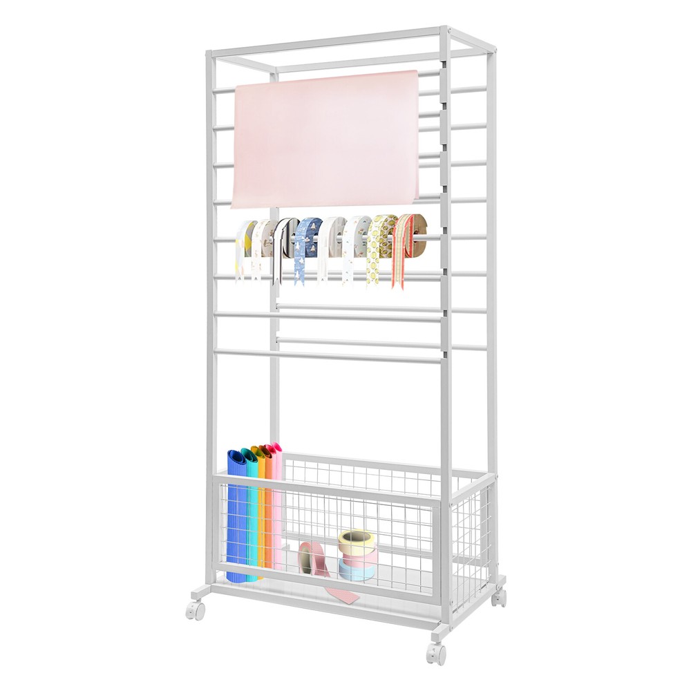 16-Layer Organizer Rack, Storage Shelf, Floor Standing Ribbon Display Rack