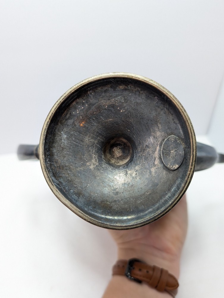 ANTIQUE VAN BERGH SILVER CO NICKLE SILVER TEA POT SILVER PLATED "VB(C) NS 518"