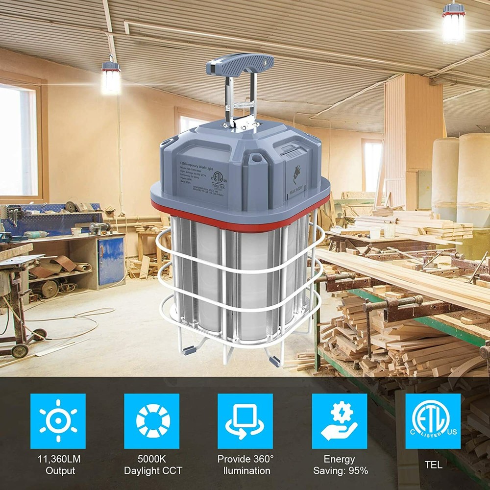 LED Temporary Work Light 80W Linkable LED Construction Lights 11360Lm 5000K ETL