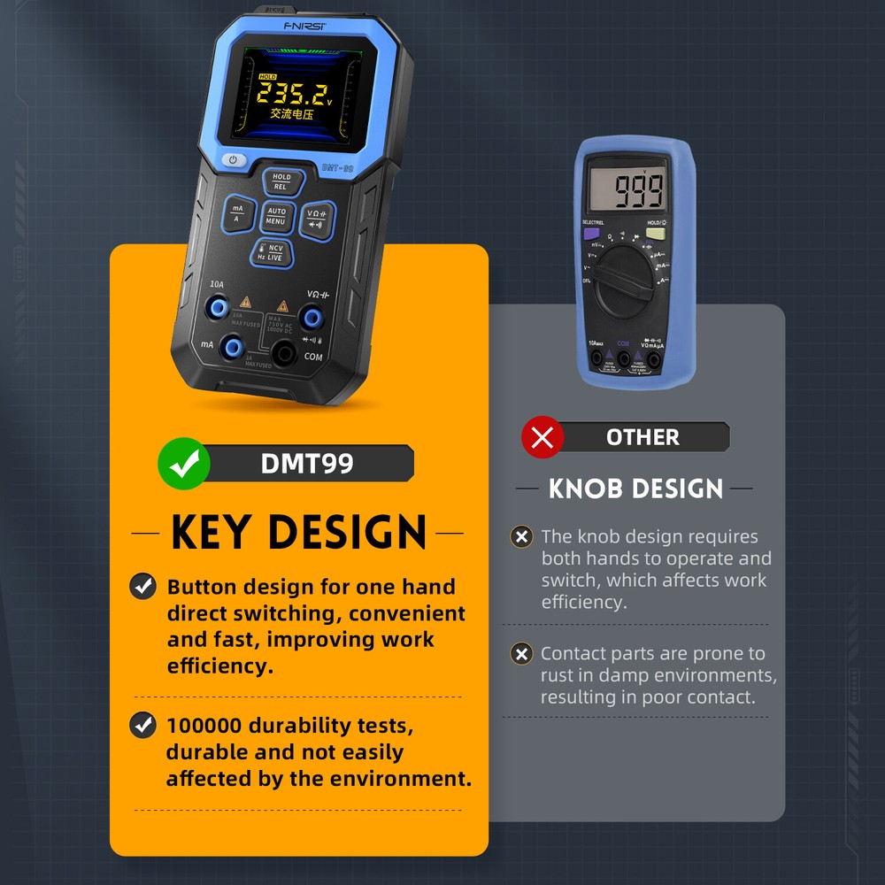 FNIRSI Digital Multimeter Intelligent Automatic Recognition Multiple Measurement