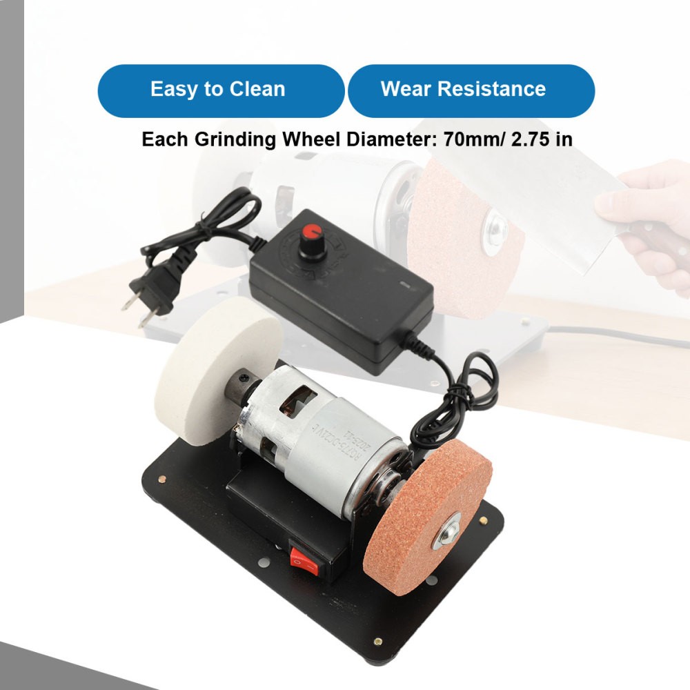 Electric Benchtop Grind Sander Adjustable Variable Speed Table Grinding Machine