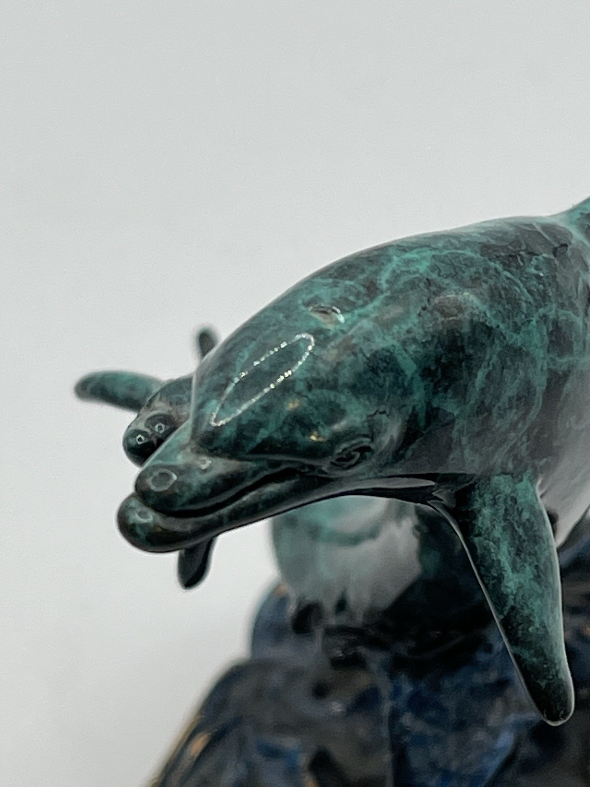 Joseph Francis Quillan "Babies Breath" Bronze Dolphin Sculpture Signed Ltd Ed