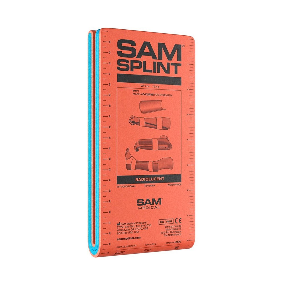 SAM Orange Moldable Splint One Size No Fastener Extremities 081243930