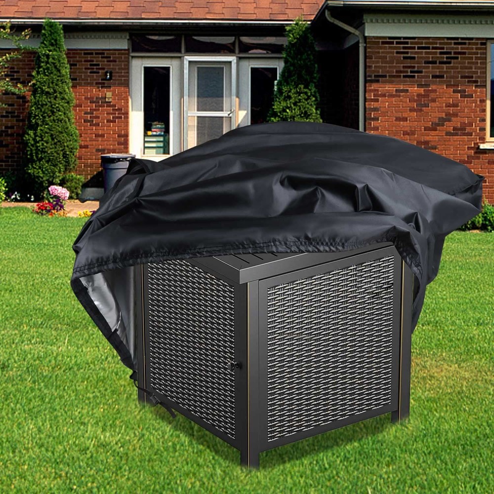 Fire Pit Cover, 28 inch Firepit Covers Square Gas Fireplace Fire Pit Table Co...