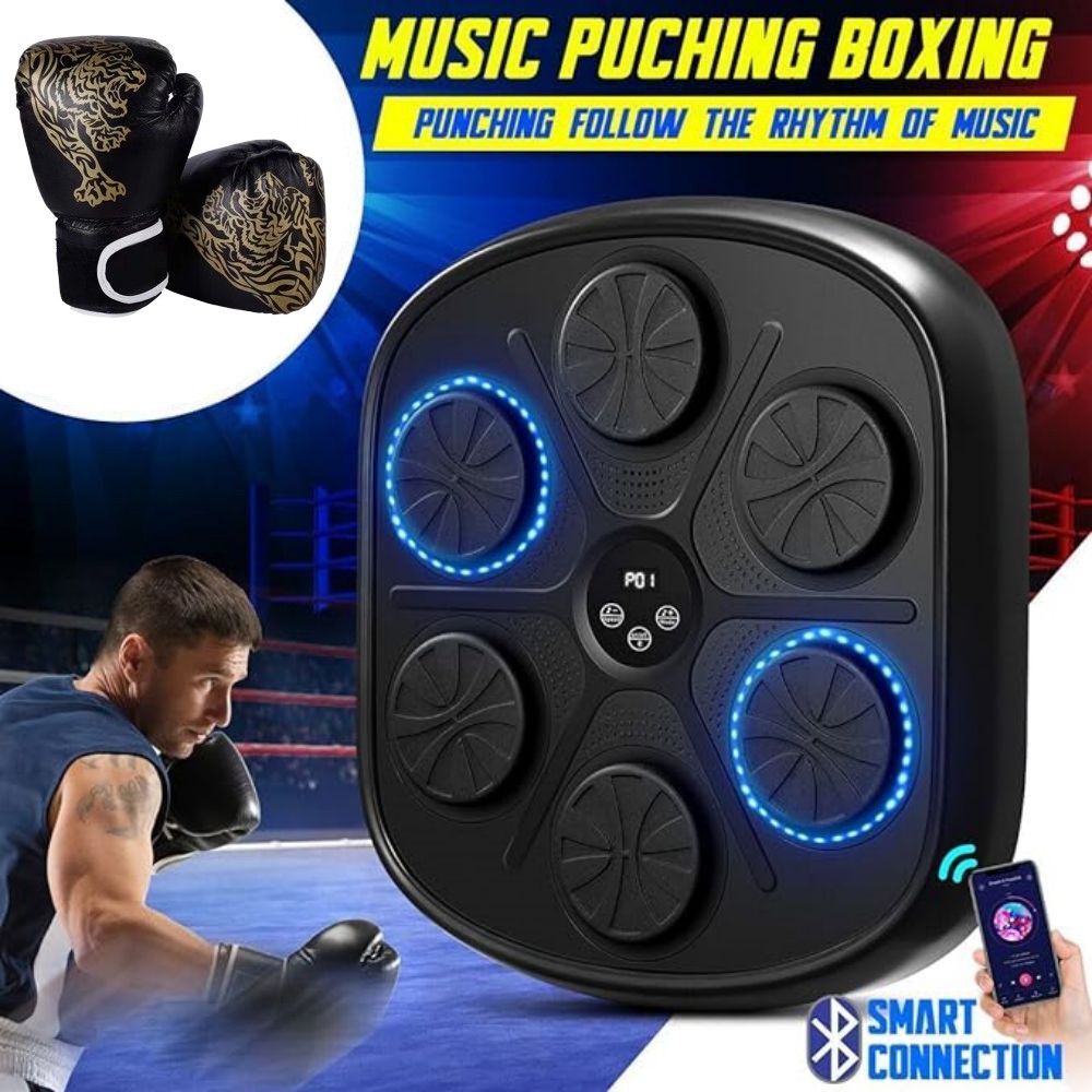 Smart Punching Boxing Electronic Music Machine Home Training Bluetooth & Gloves