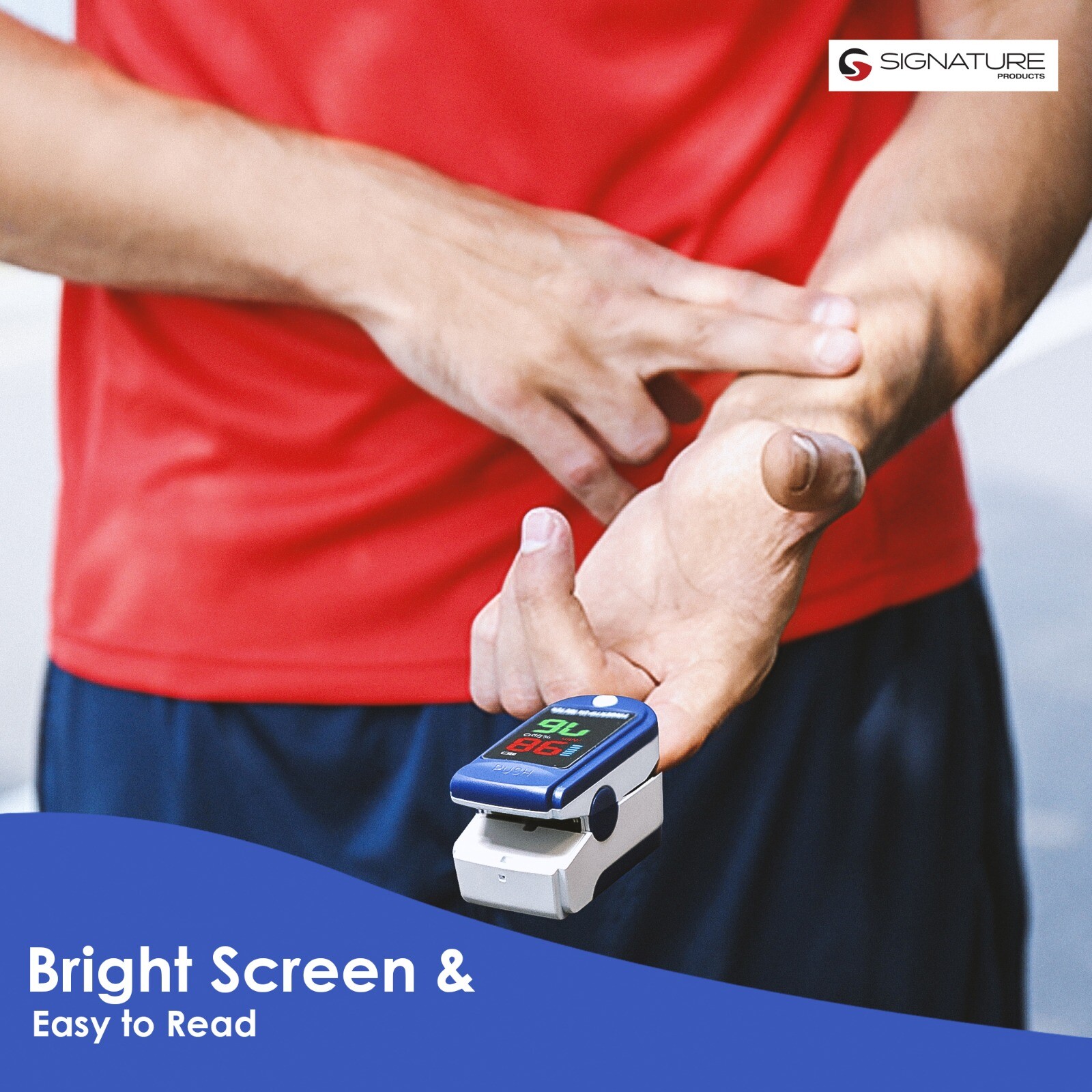 USA LK Fingertip Pulse Oximeter Blood Oxygen Monitor SpO2 Lnyr LED Batt Not Incl