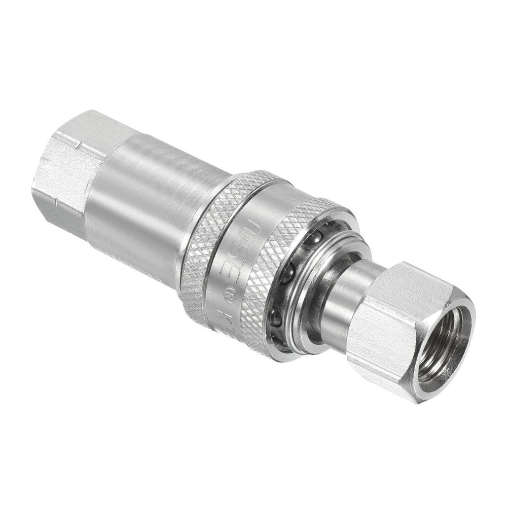 Hydraulic Quick Connect Coupler M20x1.5mm Female Thread Pipe Fitting Silver
