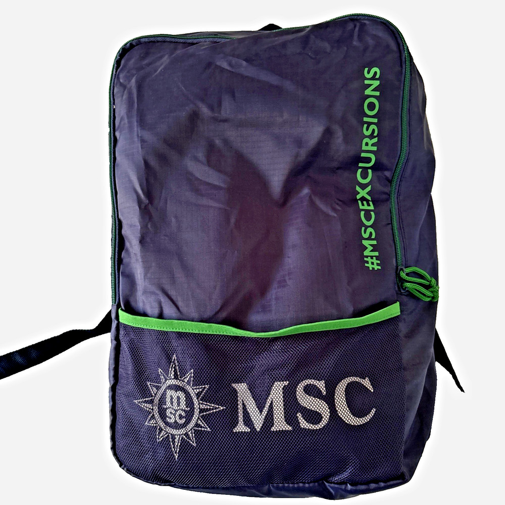 MSC Exclusive Excursions Editon Foldable Backpack MSC Blue NEW