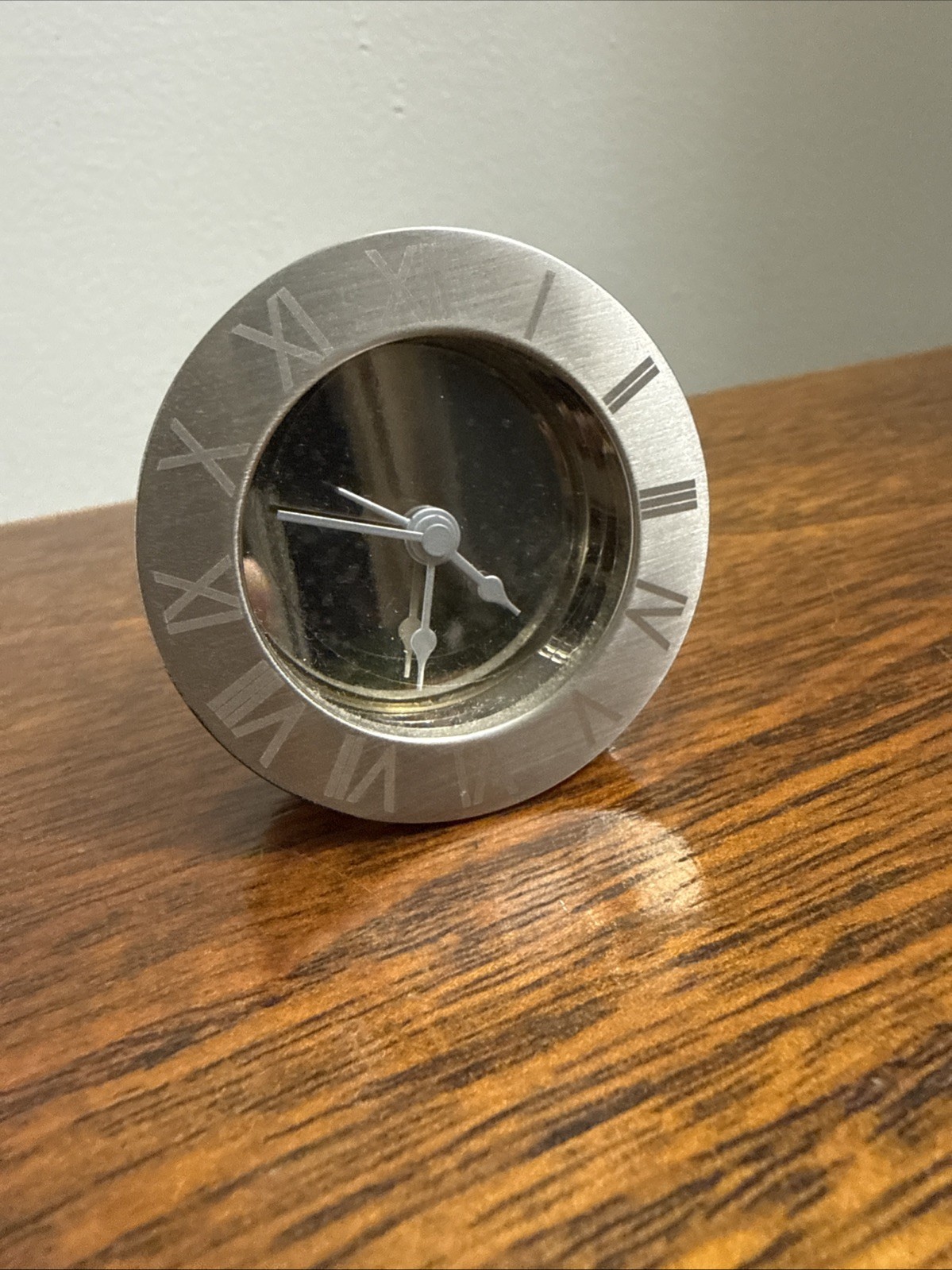 Vintage Travel Alarm Clock with leather case